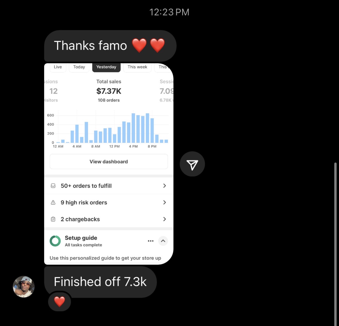 Student sharing $7K result