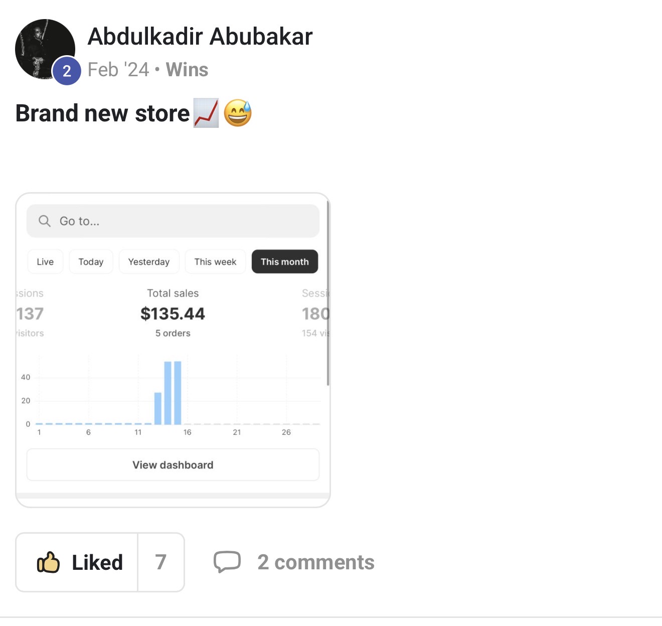 Abdulkadir sharing winning result